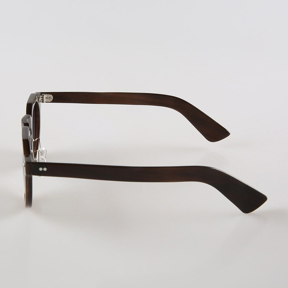 Genuine Natural Horn Handmade Glasses Frames - Dark Brown - Stainless Rivets- Men - Women - 100% Genuine Bullhorn