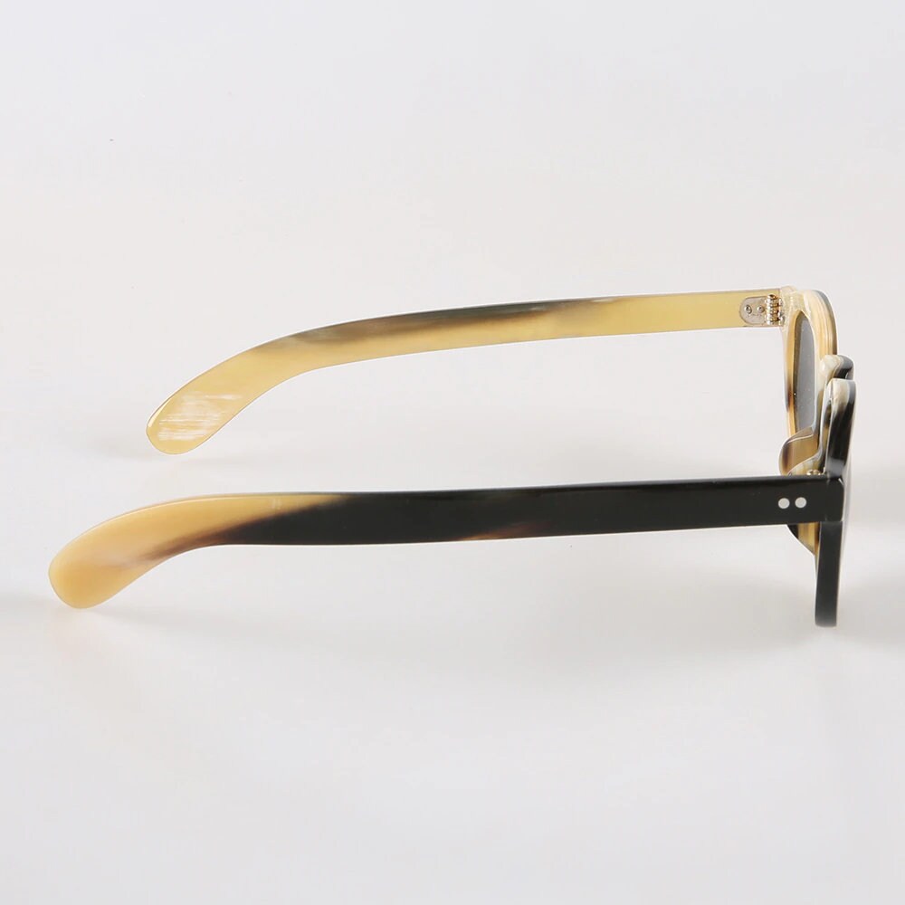 Genuine Natural Horn Handmade Glasses Frames - Caramel Color - Rivets- Men - Women - 100% Genuine Horn