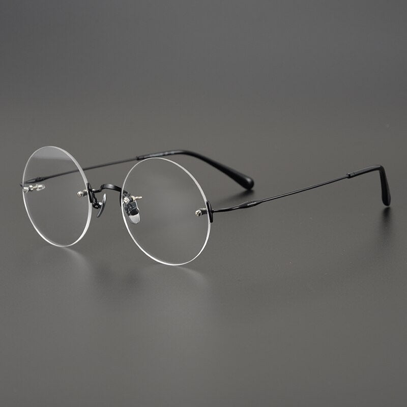 Vintage style Steve Jobs Round Titanium Glasses - Prescription lenses - Mens Glasses Retro