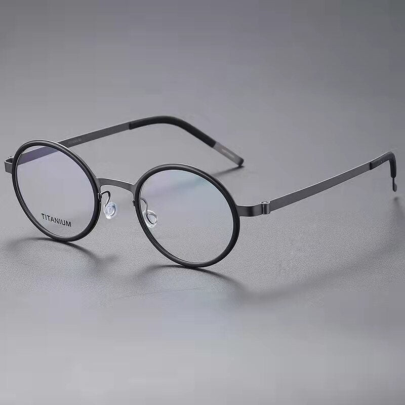 Vintage Lightweight Titanium Oval Round Glasses - Prescription lenses - Unisex Glasses Retro