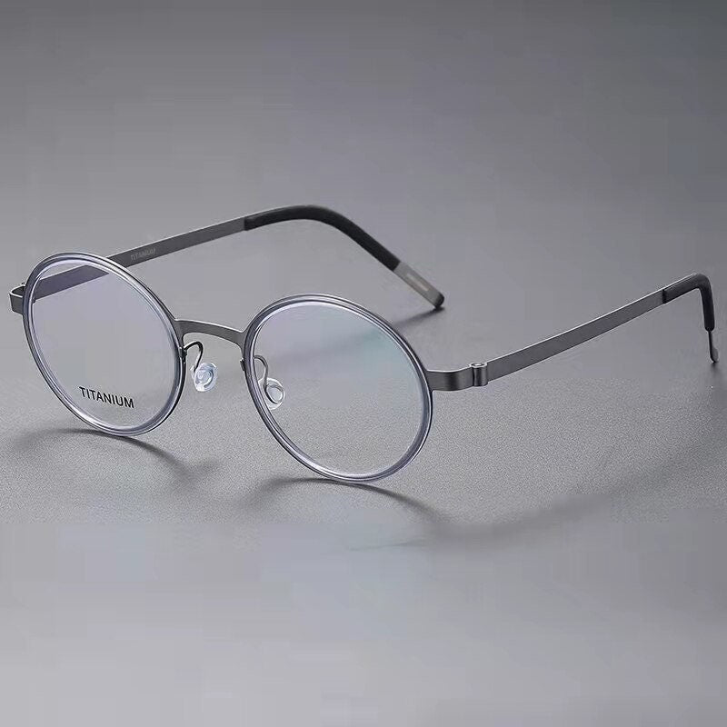 Vintage Lightweight Titanium Oval Round Glasses - Prescription lenses - Unisex Glasses Retro