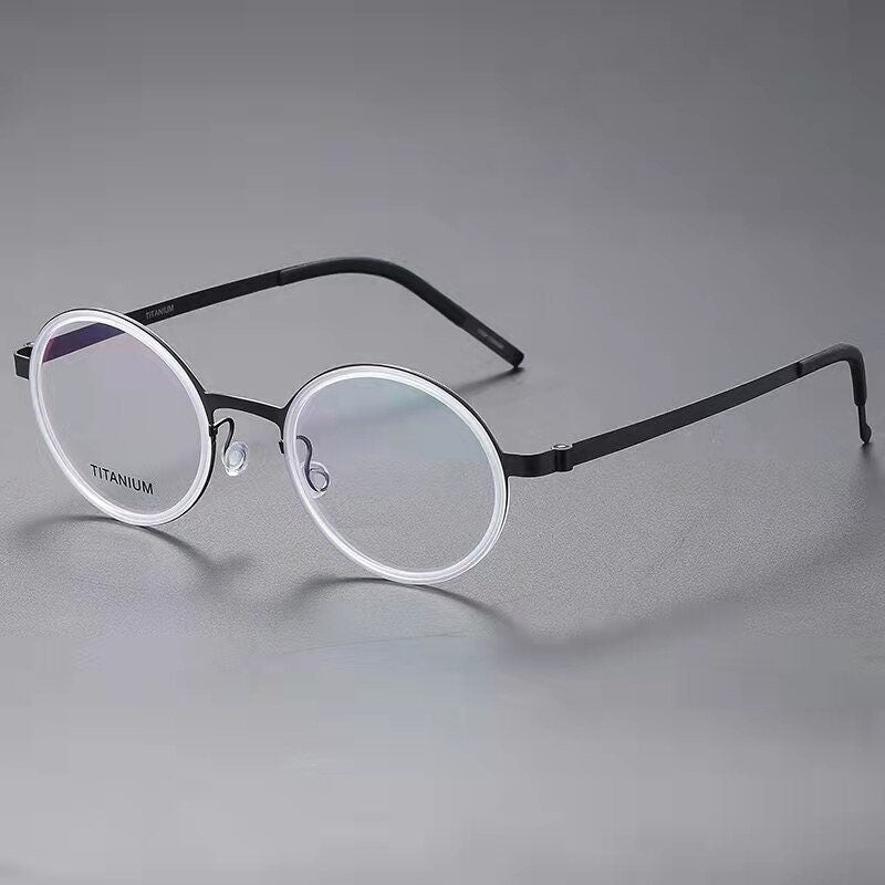 Vintage Lightweight Titanium Oval Round Glasses - Prescription lenses - Unisex Glasses Retro