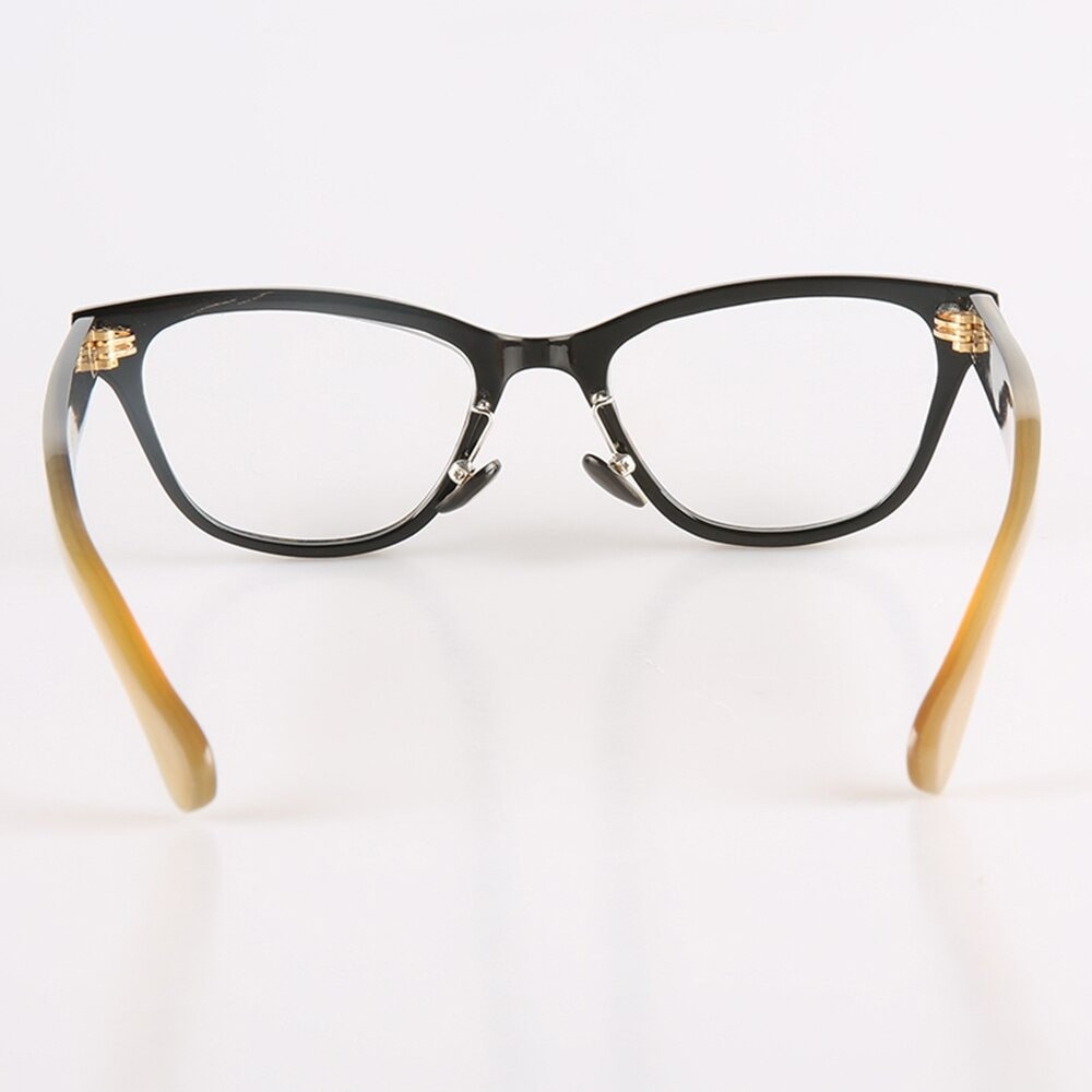 Genuine Natural Buffalo Horn Handmade Unique Cat Eye 1950s style Glasses Frames  - Men - Women - 100% Genuine Horn