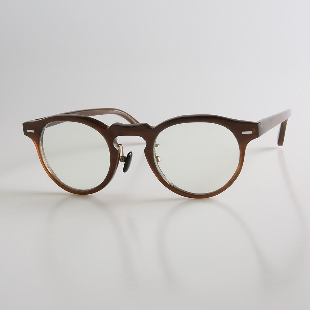 Genuine Natural Horn Handmade Thin Small Size Glasses Frames - Dark Coffee Horn  - Men - Women - 100% Genuine Bull Horn