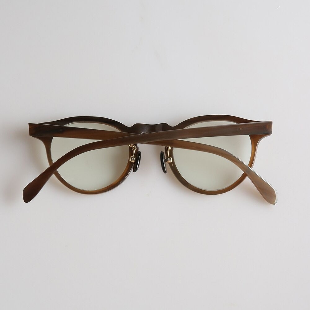 Genuine Natural Horn Handmade Thin Small Size Glasses Frames - Dark Coffee Horn  - Men - Women - 100% Genuine Bull Horn