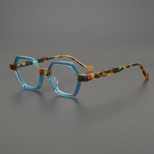 Vintage Thick Hexagonal Style Handmade Acetate Round Frames - Thick Glasses - Different Colors