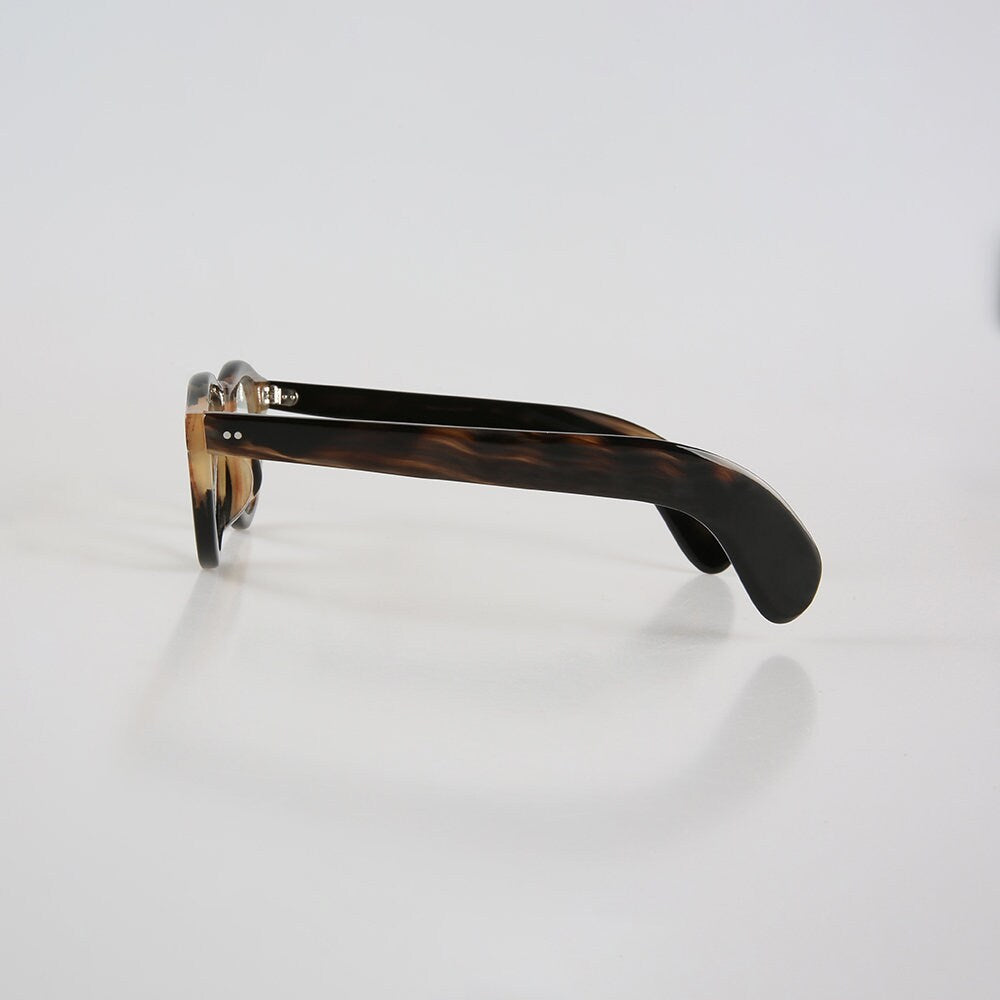 Genuine Natural Horn Handmade Glasses Frames - Black and Honey Color - 2 Rivets- Men - Women - 100% Genuine Bull Horn