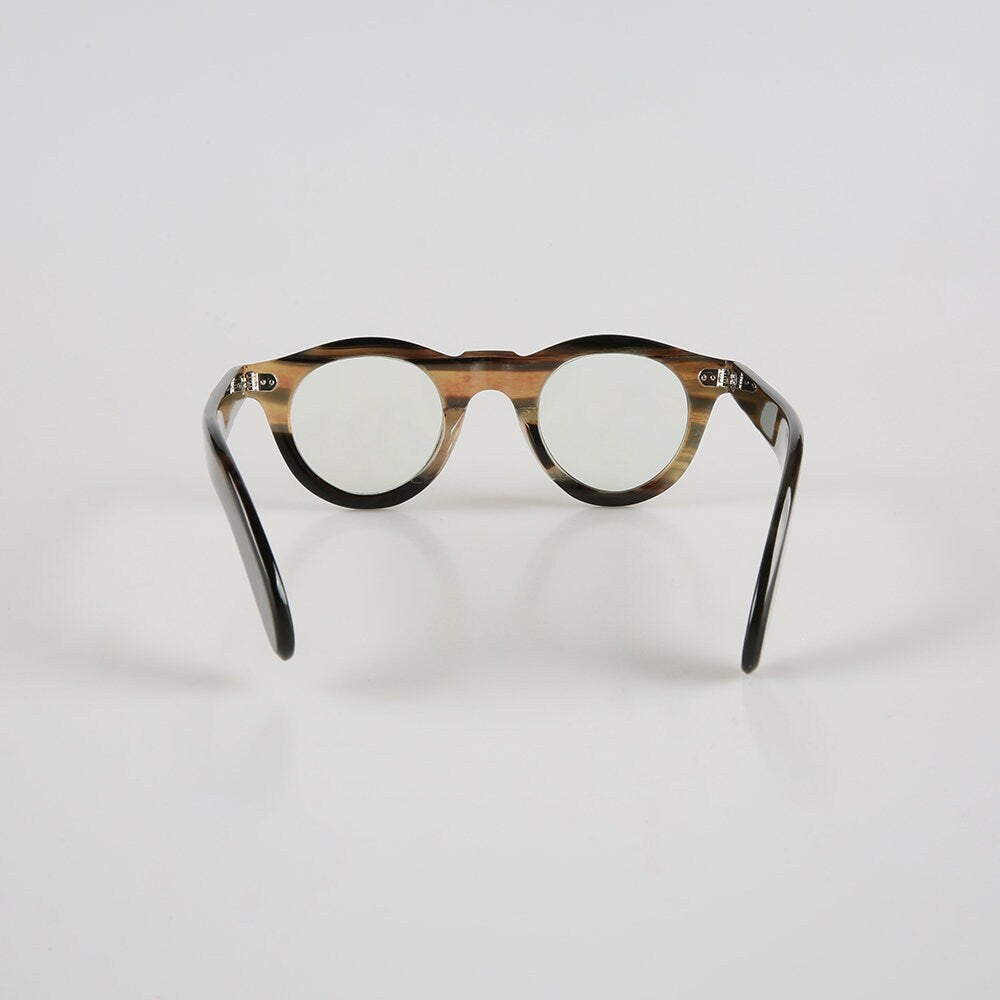 Genuine Natural Horn Handmade Glasses Frames - Black and Honey Color - 2 Rivets- Men - Women - 100% Genuine Bull Horn