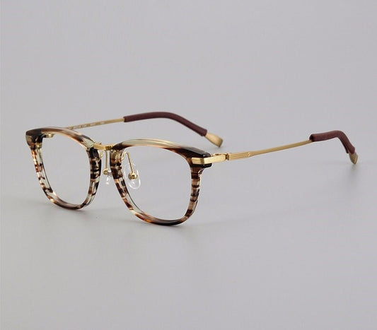 Vintage Japanese style Lighweight Titanium Classic Japanese Handmade Frames Glasses - Different Colors -  Prescription lenses -