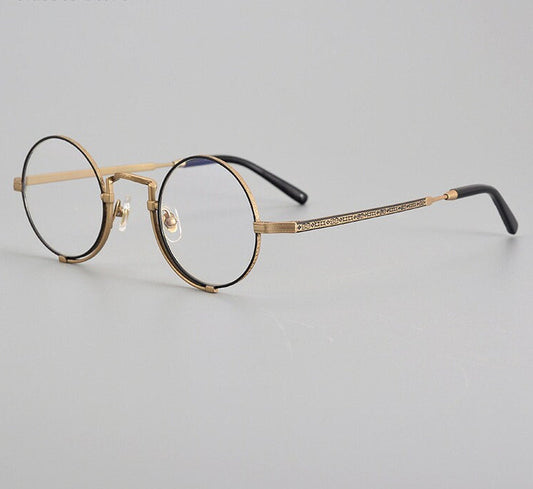 Vintage Japanese style Titanium Round Ultra Light Weight Handmade Frames Glasses - Different Colors -  Prescription lenses - Unisex Glasses