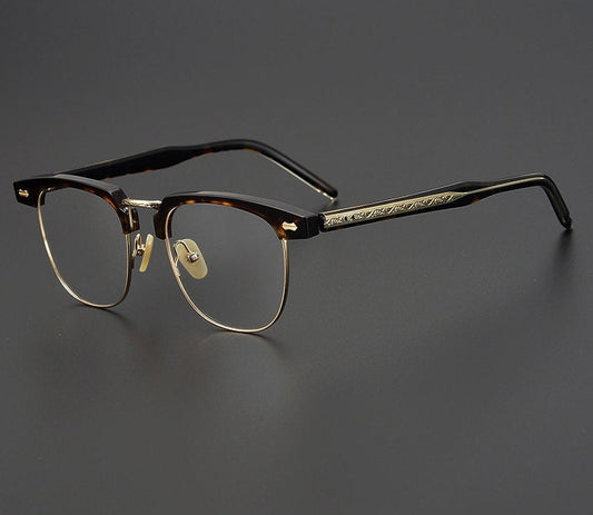 Vintage Japanese style Acetate Titanium  Classic Handmade Frames Glasses - Different Colors -  Prescription lenses