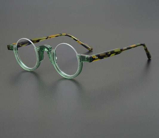 Vintage Thick Half Rim Round Style Handmade Acetate Round Frames - Thick Glasses - Different Colors