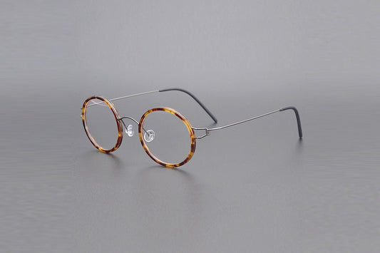 Vintage Lightweight Titanium Oval Round Glasses - Prescription lenses - Mens Glasses Retro