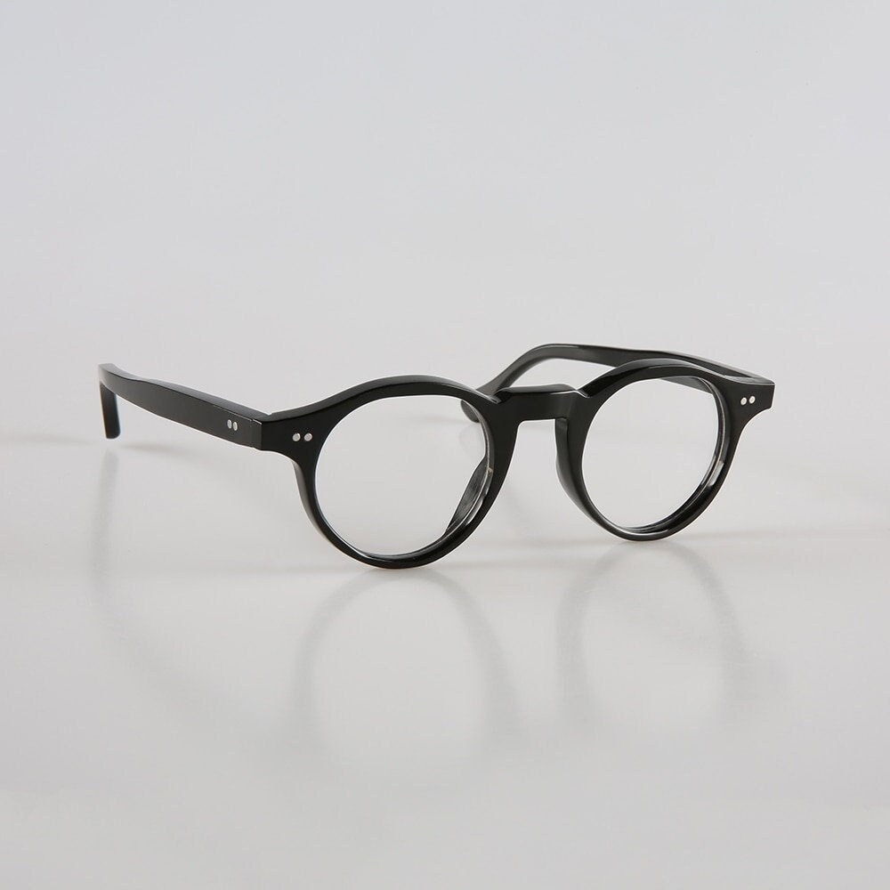 Genuine Natural Buffalo Horn Handmade Miltzen Style Glasses Frames - Piano Black - Stainless Rivets- Men - Women - 100% Genuine Buffalo horn