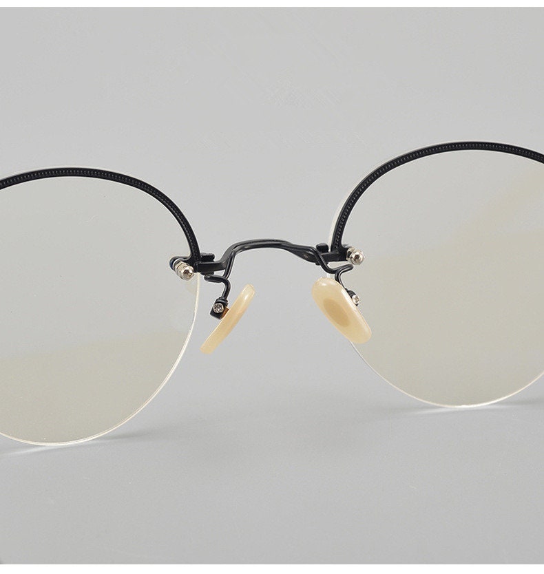 Retro Japanese style Lightweight Half Rim Titanium Glasses - Different Colors -  Prescription lenses - Mens Glasses Retro