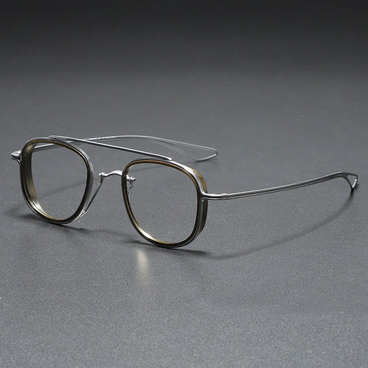 Retro Japanese Double Beam Lightweight Pure Titanium Glasses - Different Colors -  Prescription lenses - Mens Glasses Retro