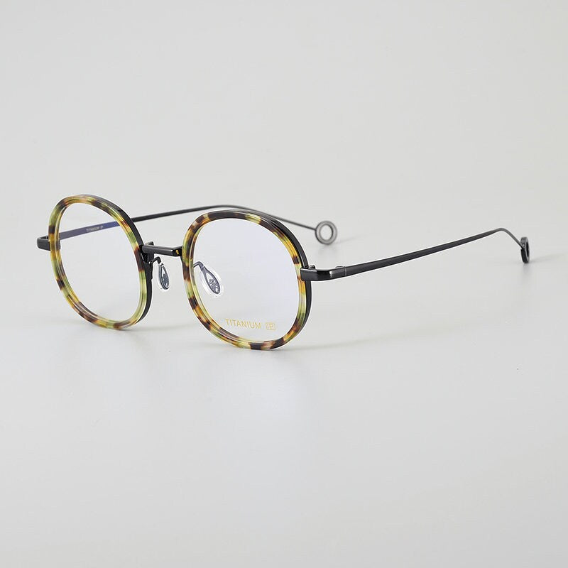 Retro Japanese style Lightweight Round Titanium and Acetate Glasses - Different Colors -  Prescription lenses - Mens Glasses Retro