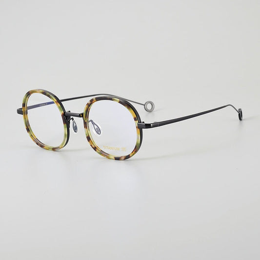 Retro Japanese style Lightweight Round Titanium and Acetate Glasses - Different Colors -  Prescription lenses - Mens Glasses Retro