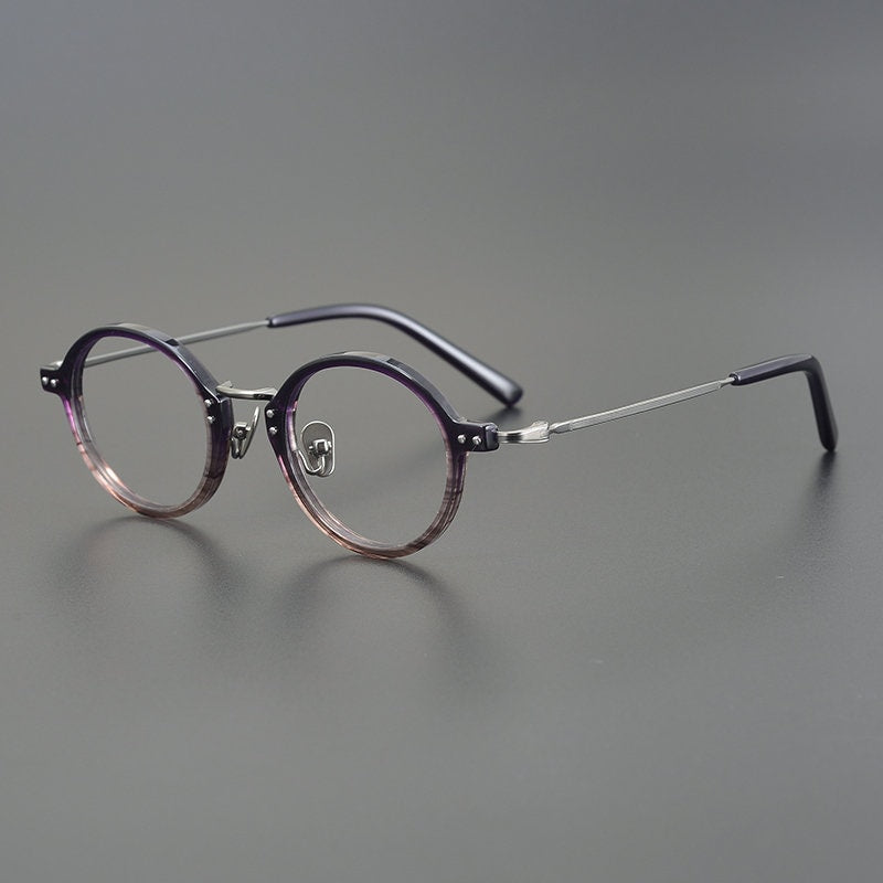 Vintage Italian style Lightweight Titanium and Acetate Glasses Frames - Prescription lenses - Unisex Glasses Retro