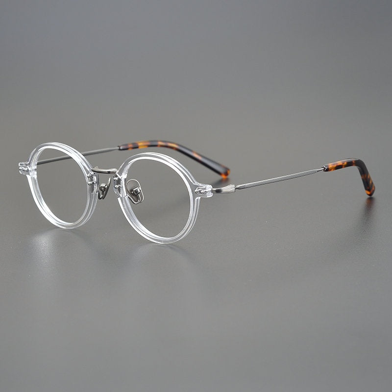 Vintage Italian style Lightweight Titanium and Acetate Glasses Frames - Prescription lenses - Unisex Glasses Retro