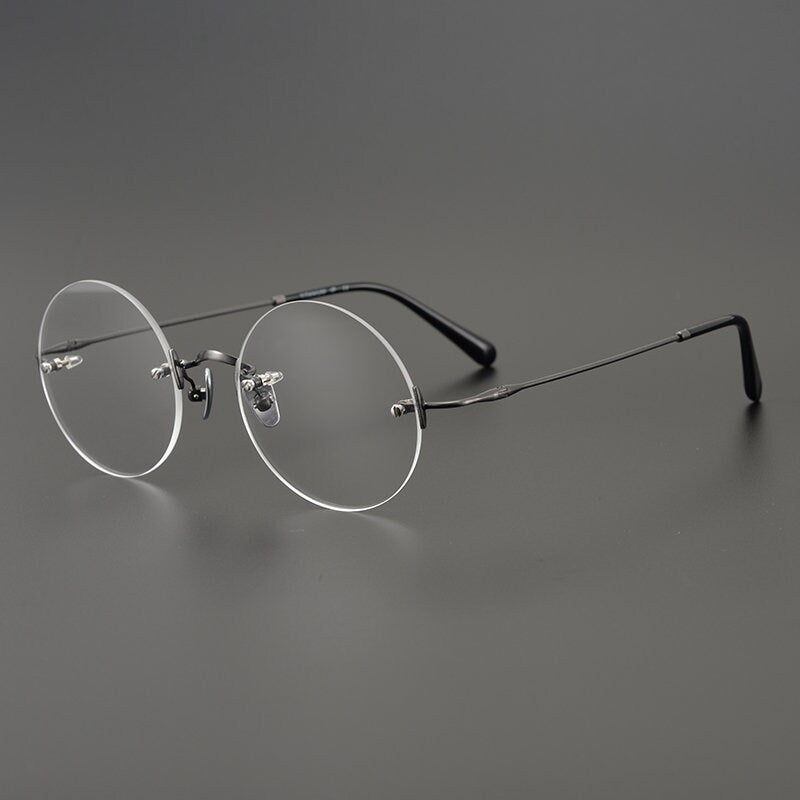 Vintage style Steve Jobs Round Titanium Glasses - Prescription lenses - Mens Glasses Retro