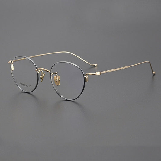 Vintage Japanese style Titanium Retro Lightweight Classic Handmade Frames Glasses - Different Colors -  Prescription lenses -