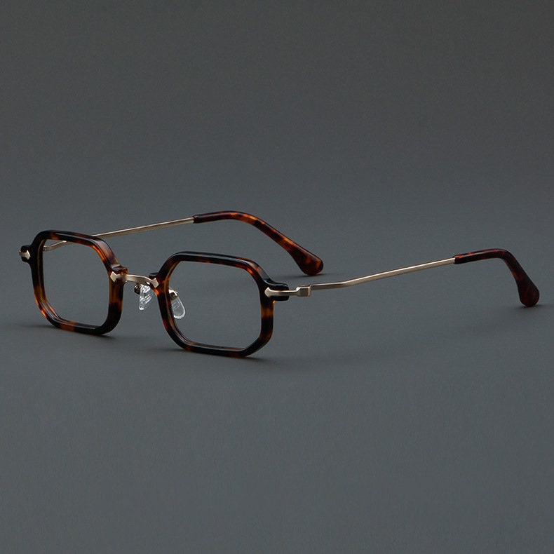 Vintage Style Classic Small Square Glasses Titatium Acetate Spectacles - Japanese Style - Nose Pads - Reading Glasses